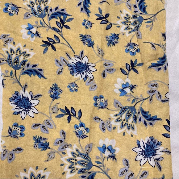Coldwater Creek Linen Blend Yellow Pull On Pants with Blue Floral Design - Picture 15 of 15